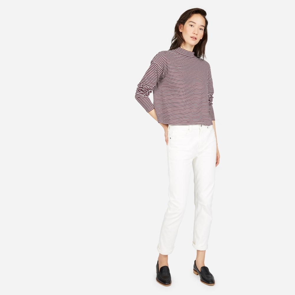 Everlane Striped Square Mockneck Tee